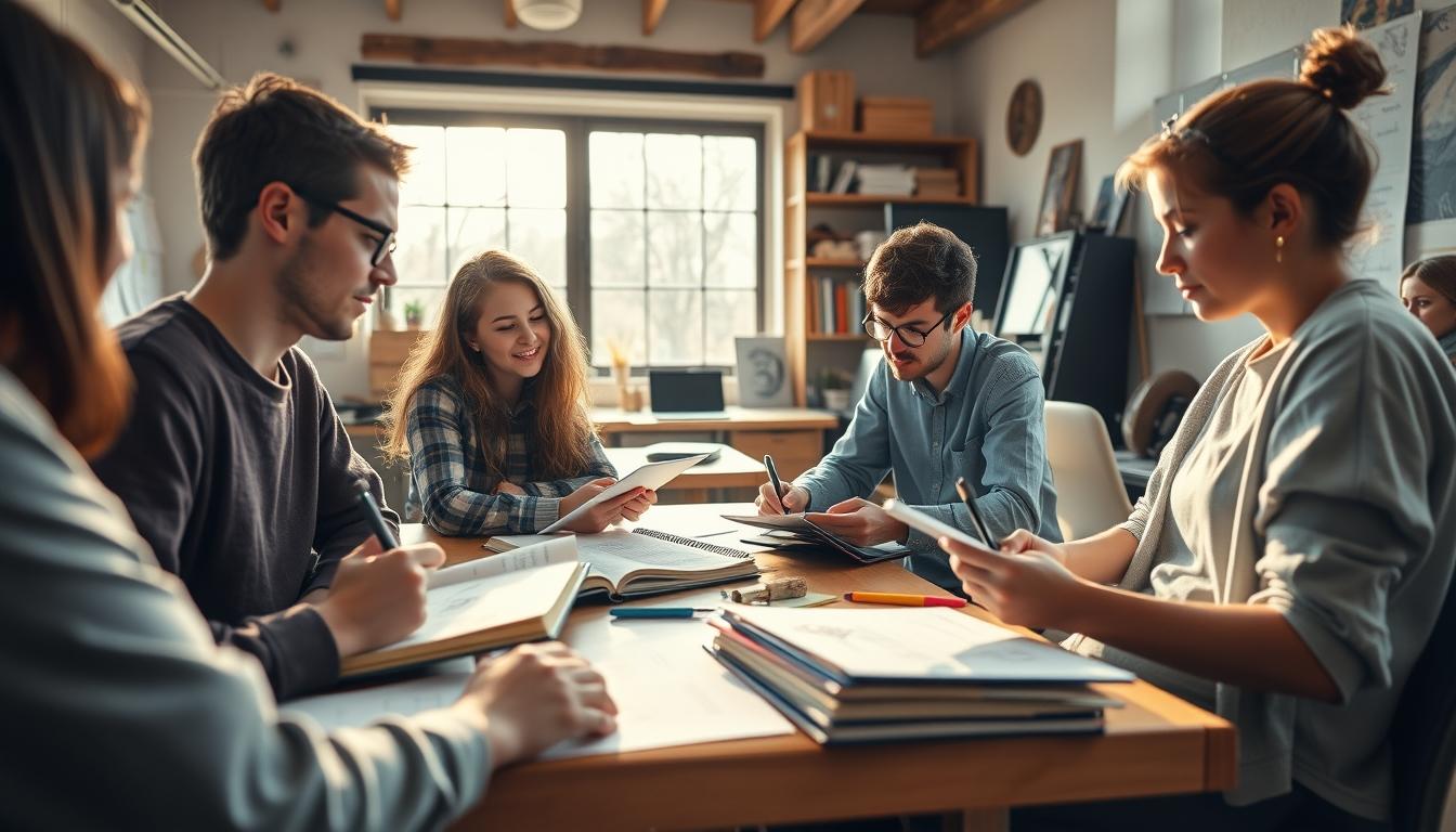 Students working in research laboratory